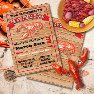 Rustikales Crawfish Boil Party Poster Einladungen