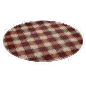 Rustikales Creme-Orange-Rostrot-Karomuster Schneidebrett (Ecke)