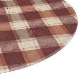 Rustikales Creme-Orange-Rostrot-Karomuster Schneidebrett (Ecke)