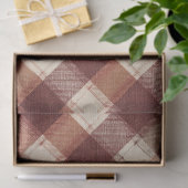 Rustikales Creme-Orange-Rostrot-Karomuster Seidenpapier (Geschenk)