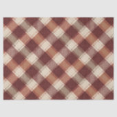 Rustikales Creme-Orange-Rostrot-Karomuster Seidenpapier (Vorderseite)