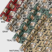 Rustikales Creme-Stanzengestanzter Engel 3-Foto Geschenkpapier