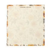 Rustikales cremefarbenes Wildblumen-Chic-Notizbuch Notizblock (Vorderseite)