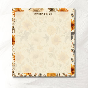 Rustikales cremefarbenes Wildblumen-Chic-Notizbuch Notizblock