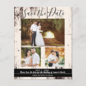 Rustikales Cremehl-Holz-Hochzeitsstich-Foto Save t (Vorderseite)