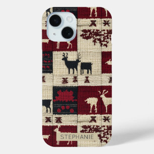 Rustikales Cross-Stitch Patchwork Folk Holiday M Case-Mate iPhone Hülle