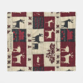Rustikales Cross-Stitch Patchwork | Folk Holiday M Fleecedecke (Vorderseite (Horizontal))