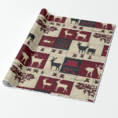 Rustikales Cross-Stitch Patchwork | Folk Holiday M Geschenkpapier (Ungerollt)