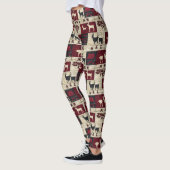 Rustikales Cross-Stitch Patchwork | Folk Holiday M Leggings (Links)