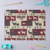 Rustikales Cross-Stitch Patchwork | Folk Holiday M Seidenpapier (Basteln)