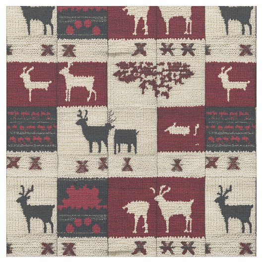 Rustikales Cross-Stitch Patchwork | Folk Holiday M Stoff (Nahaufnahme)