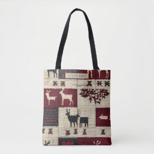 Rustikales Cross-Stitch Patchwork   Folk Holiday M Tasche