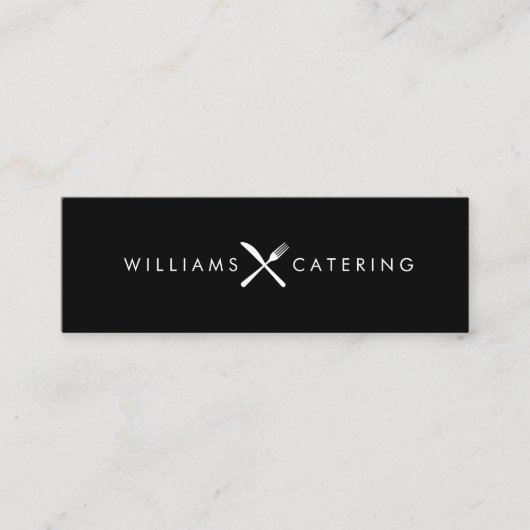 Rustikales Crossgabel-Kniffe-Logo Mini Visitenkarte (Vorderseite)