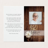 Rustikales Daisy and Horse Bit Beerdigung Gedenkge Visitenkarten (Außenseite Aufgefaltet)