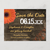 Rustikales Daisy Barn Wood Save the Date Postkarte (Vorderseite)