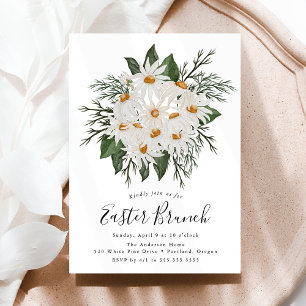 Rustikales Daisy Bouquet Oaster Brunch Einladung