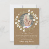 Rustikales Daisy Foto Beileid Beerdigung Gedenkstä Dankeskarte (Vorderseite)