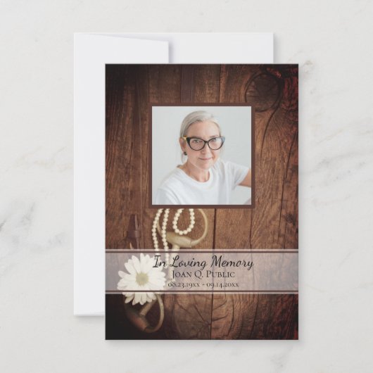 Rustikales Daisy Horse Bit Beileid Dankeskarte (Vorderseite)