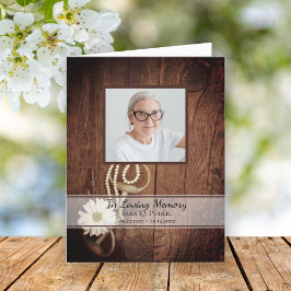 Rustikales Daisy Horse Bit Western Beerdigung Beil Dankeskarte