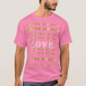 Rustikales Daisy-Muster, rosa Liebe T-Shirt (Vorderseite)