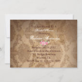 Rustikales Damast Cowboy Western Brautparty Einladung (Rückseite)
