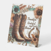 Rustikales Dankbares Dankbares Pedestzeichen Sockelschild (Vorderseite)