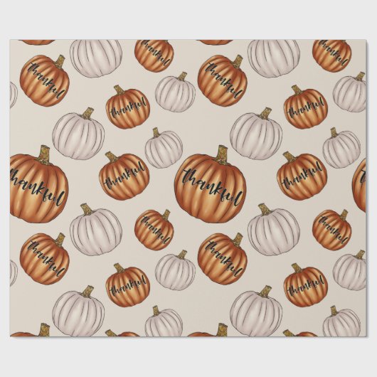 Rustikales "dankbares" Muster mit farbenfroher Pum Geschenkpapier (Flach)