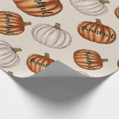 Rustikales "dankbares" Muster mit farbenfroher Pum Geschenkpapier (Ecke)