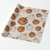 Rustikales "dankbares" Muster mit farbenfroher Pum Geschenkpapier (Ungerollt)