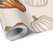 Rustikales "dankbares" Muster mit farbenfroher Pum Geschenkpapier (Rolleneckpunkt)