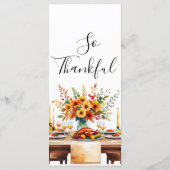 Rustikales Dankeschön-Erntedank-Party Menükarte (Rückseite)