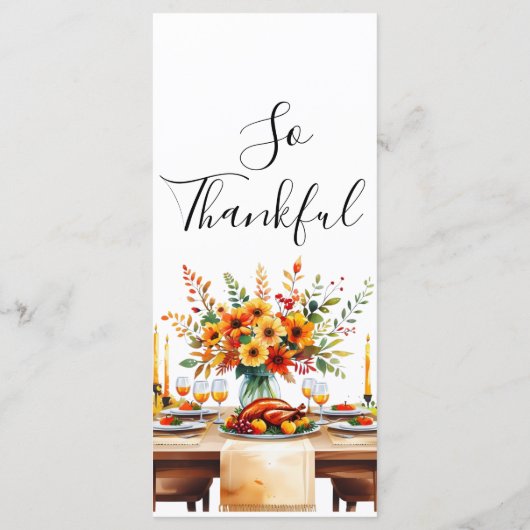 Rustikales Dankeschön-Erntedank-Party Menükarte (Rückseite)