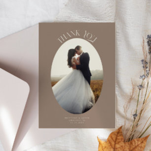 Rustikales Dankeschön Oval Frame Brown Wedding Fot Dankeskarte