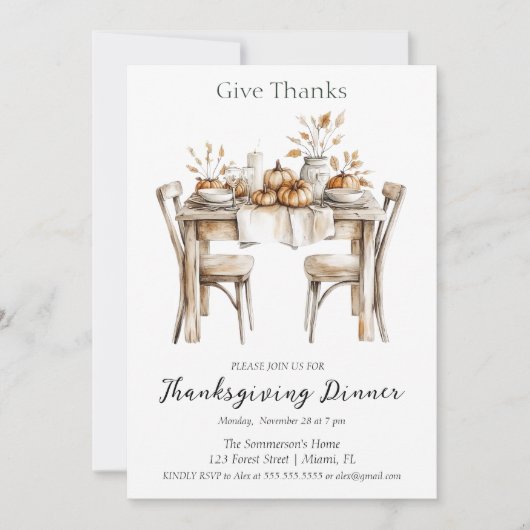 Rustikales Dankgottessen Einladung (Vorderseite)