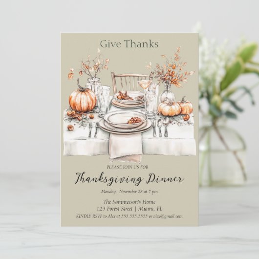 Rustikales Dankgottessen Einladung (Stehend Vorderseite)