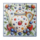 Rustikales Dekor Bauernhof Vintag Teapot Fliese (Vorderseite)