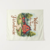 Rustikales Dekor des Red Barn Farmhouse Wandteppich (Vorderseite (Horizontal))