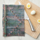 Rustikales dekoratives Holztor Geschirrtuch (Viertel Falte)