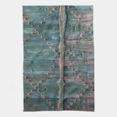 Rustikales dekoratives Holztor Geschirrtuch (Vertikal)