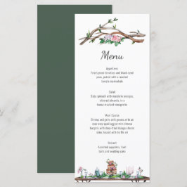 Rustikales Delgance Woodland Wedding Menu Menükarte