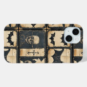 Rustikales Denim Halloween Patchwork-Muster Case-Mate iPhone Hülle (Rückseite (Horizontal))