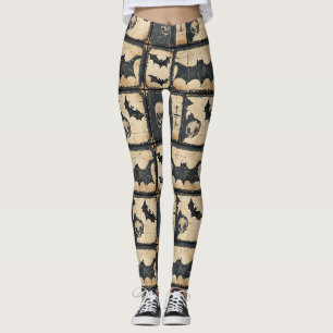 Rustikales Denim Halloween Patchwork-Muster Leggings