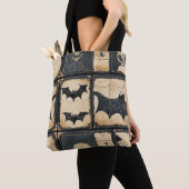 Rustikales Denim Halloween Patchwork-Muster Tasche (Von Nahem)