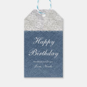 Rustikales Denim & Lace Holiday Weihnachtsgeschenk Geschenkanhänger (Vorderseite)