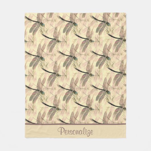 Rustikales Design der Drachenfliege Fleecedecke (Vorderseite)