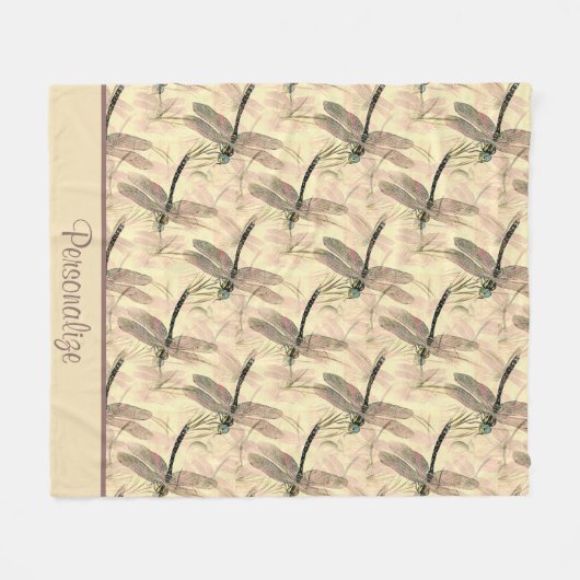 Rustikales Design der Drachenfliege Fleecedecke (Vorderseite (Horizontal))