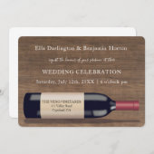 Rustikales Design der Weinflaschen | Einladung zur (Vorne/Hinten)