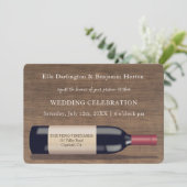 Rustikales Design der Weinflaschen | Einladung zur (Stehend Vorderseite)