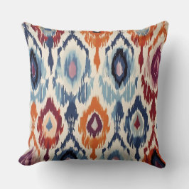 Rustikales Diamond Ikat Pattern Kissen