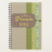Rustikales digitales Scrapbook Dream Green Tan Bro Planer (Vorderseite)